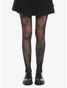 Black Butterfly Fishnet Tights, , hi-res