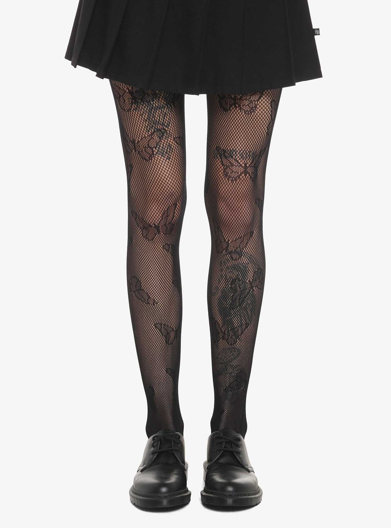 Hot Topic Celestial Black Fishnet Tights