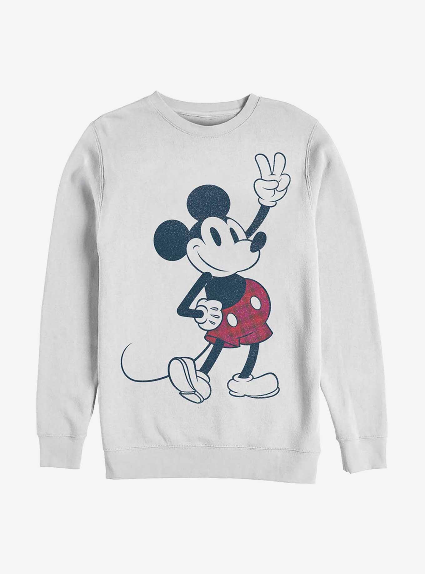 Disney Mickey Mouse Plaid Mickey Sweatshirt, WHITE, hi-res