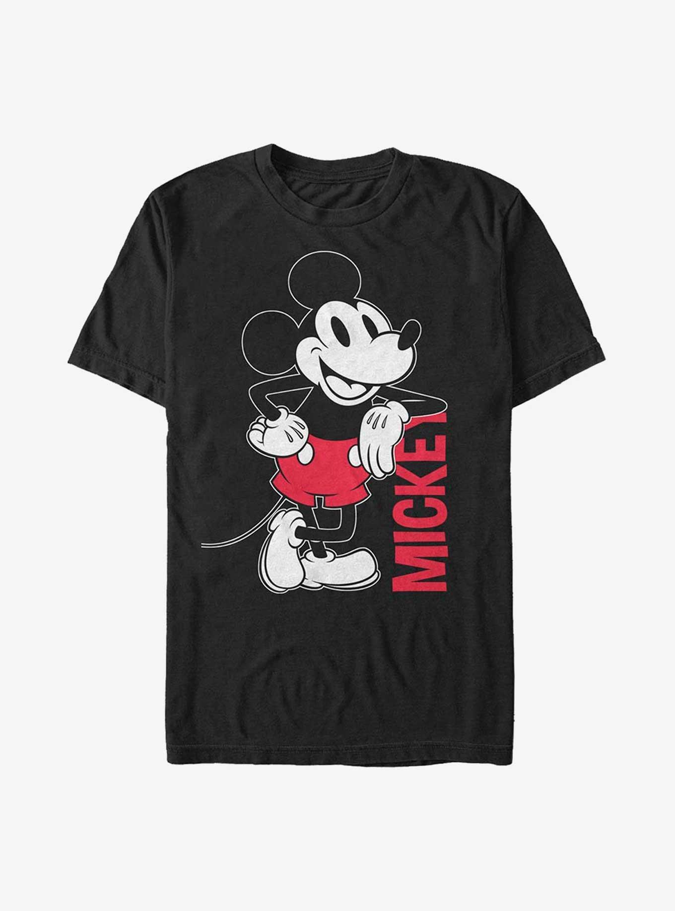 Disney Mickey Mouse Leaning T-Shirt, BLACK, hi-res