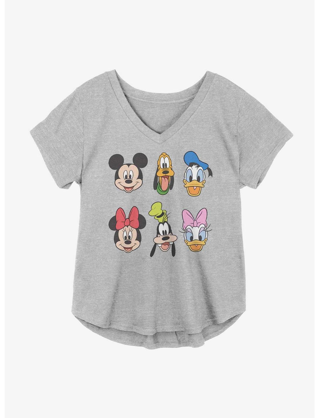 Disney Mickey Mouse Group Stack Womens T-Shirt Plus Size, HEATHER GR, hi-res