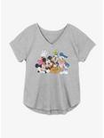 Disney Mickey Mouse Vintage Group Womens T-Shirt Plus Size, HEATHER GR, hi-res