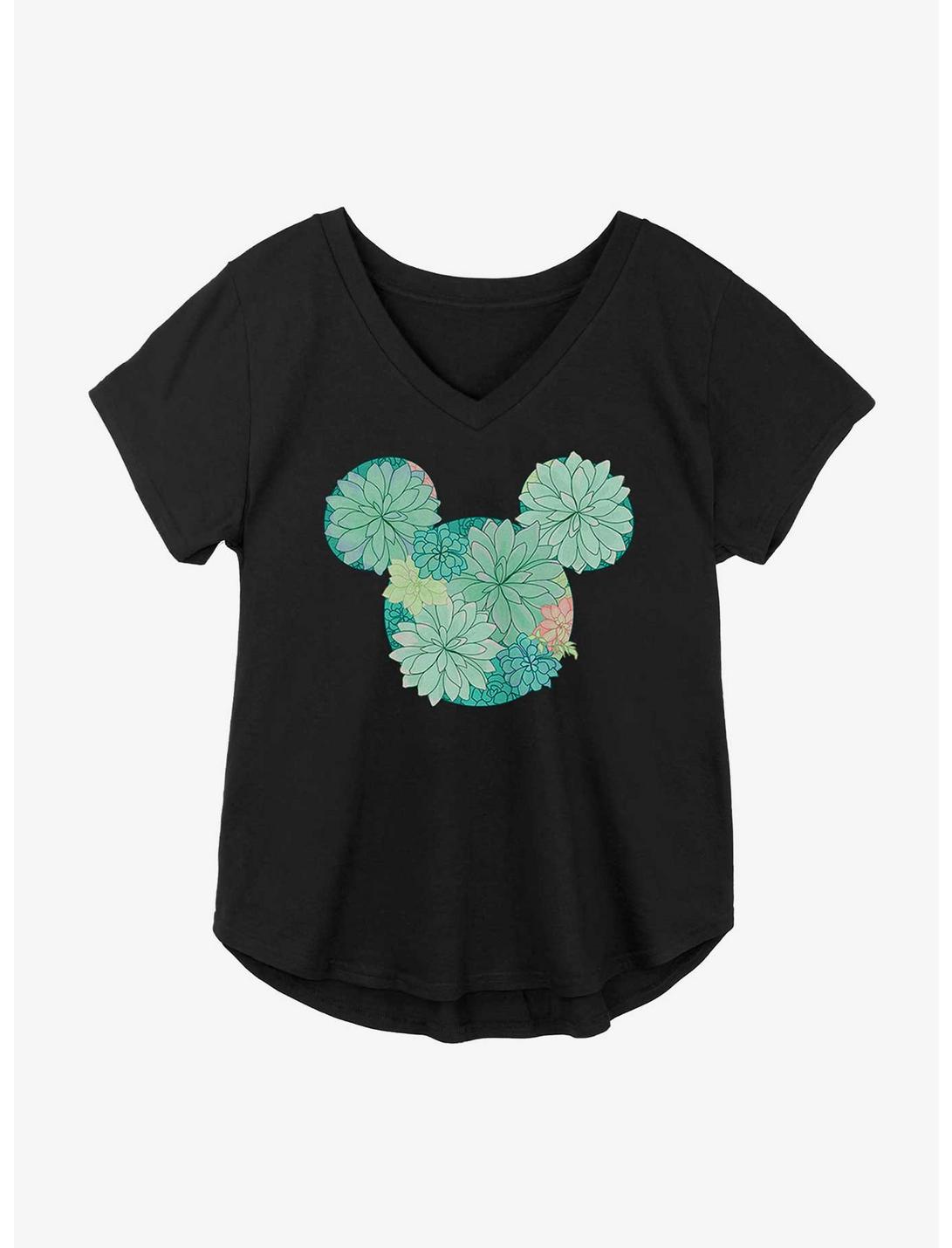 Disney Mickey Mouse Succulents Womens T-Shirt Plus Size, BLACK, hi-res