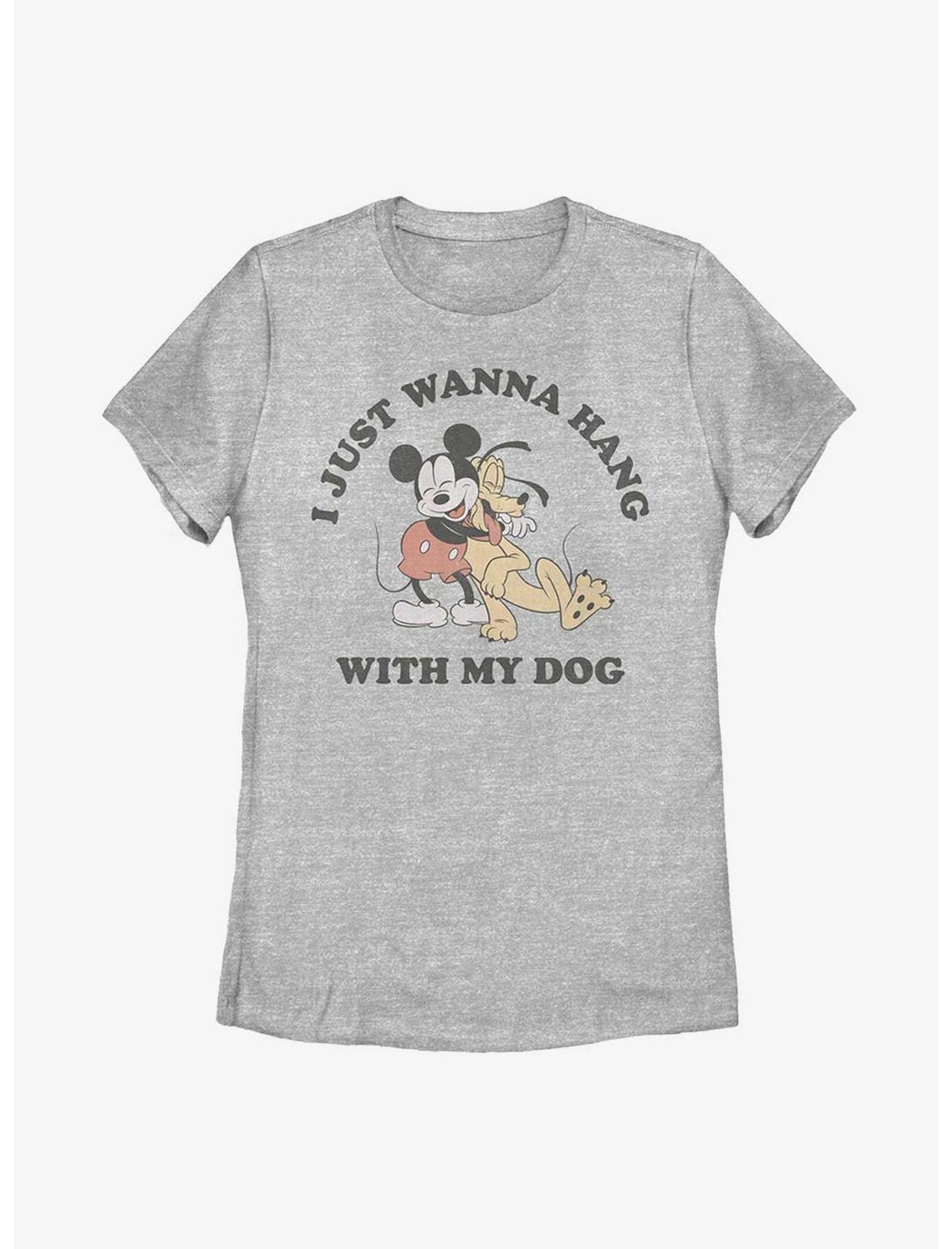 Disney Mickey Mouse Just Wanna Hang With My Dog Womens T-Shirt, ATH HTR, hi-res