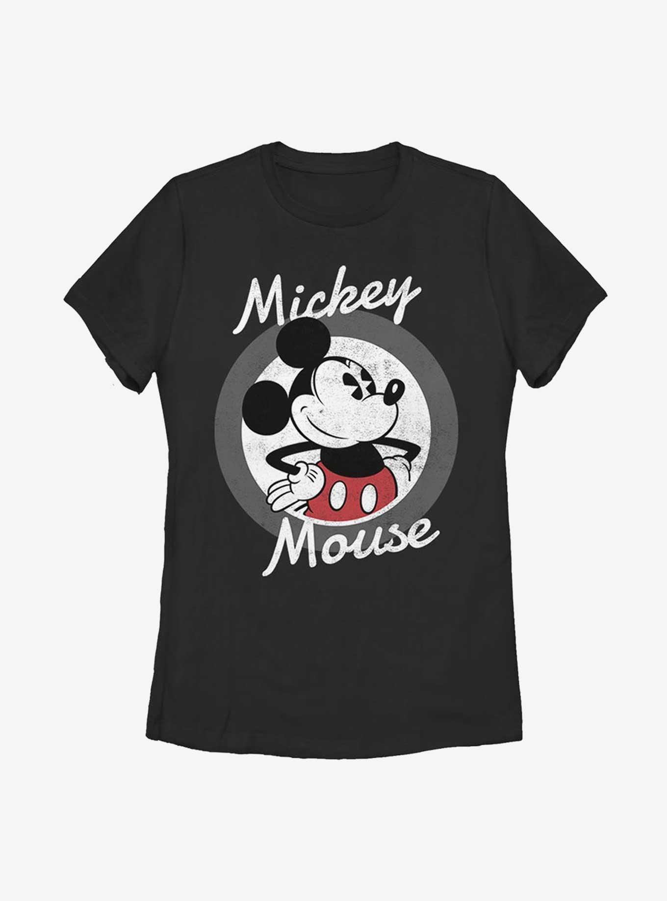 Disney Mickey Mouse Retro Circle Womens T-Shirt, BLACK, hi-res view 1
