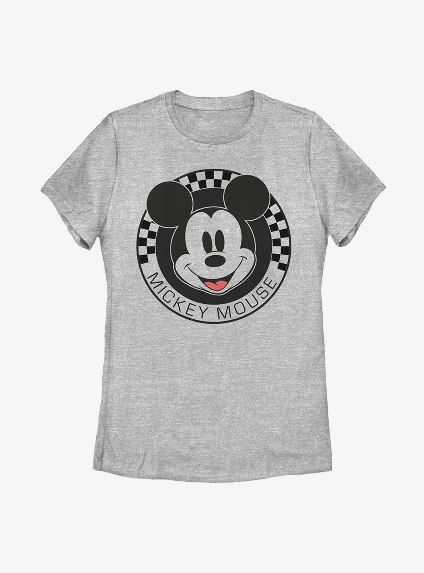 Disney Mickey Mouse Checkered Womens T-Shirt, ATH HTR, hi-res