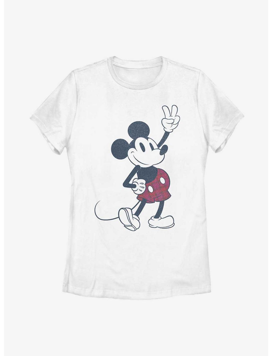 Disney Mickey Mouse Plaid Mickey Womens T-Shirt, WHITE, hi-res