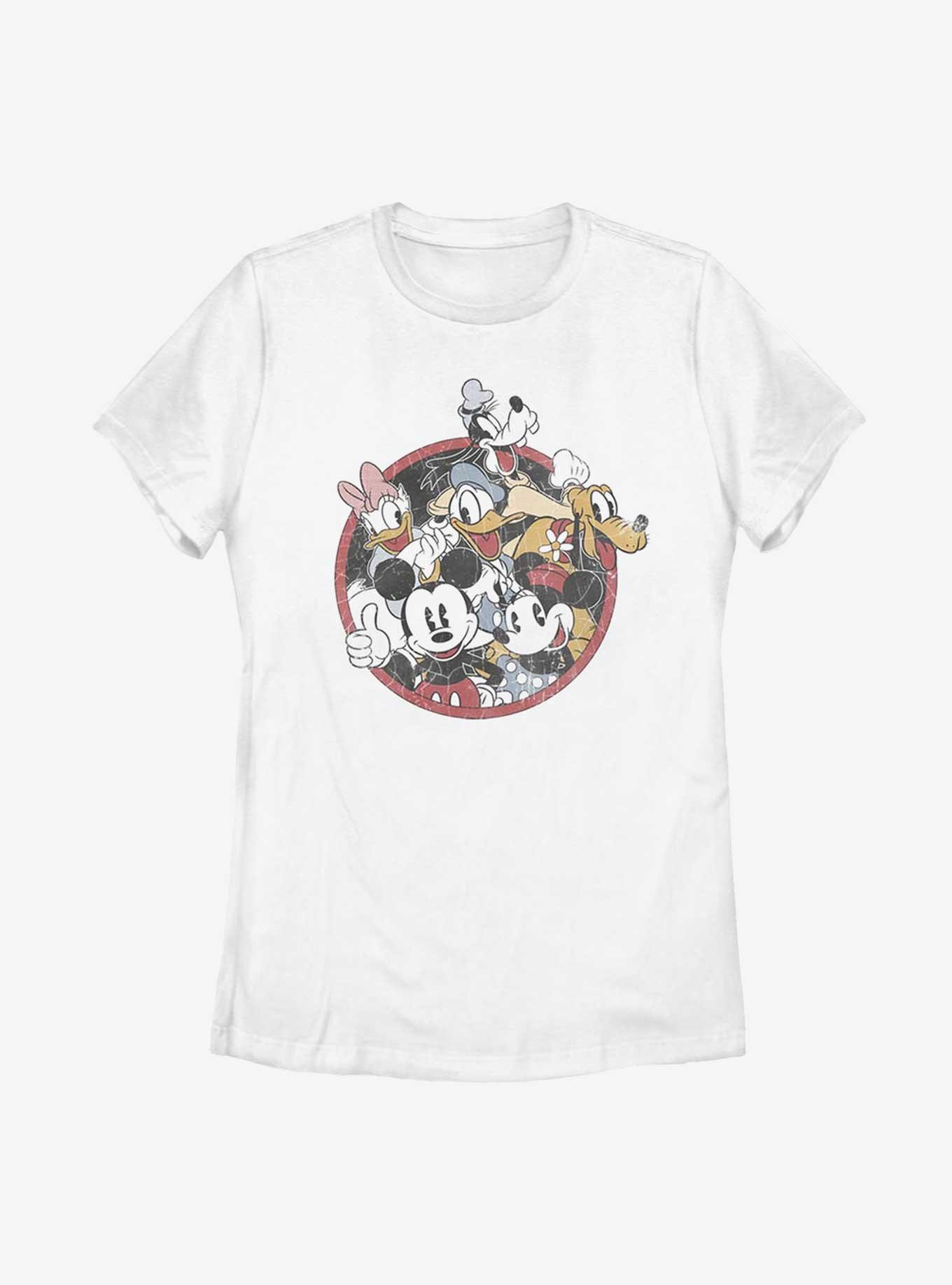 Disney Mickey Mouse Retro Group Womens T-Shirt, WHITE, hi-res