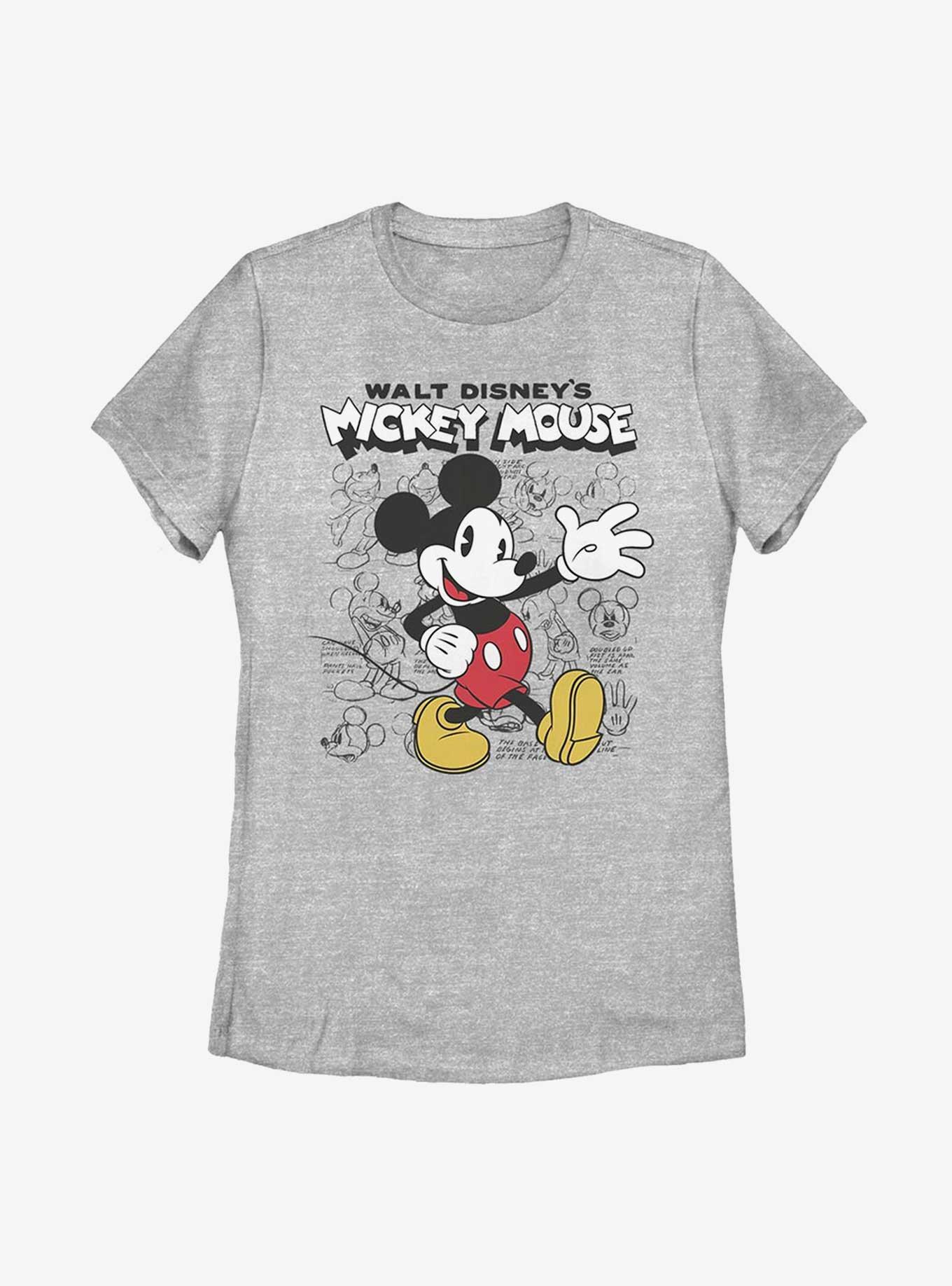 Disney Mickey Mouse Sketchbook Womens T-Shirt, ATH HTR, hi-res