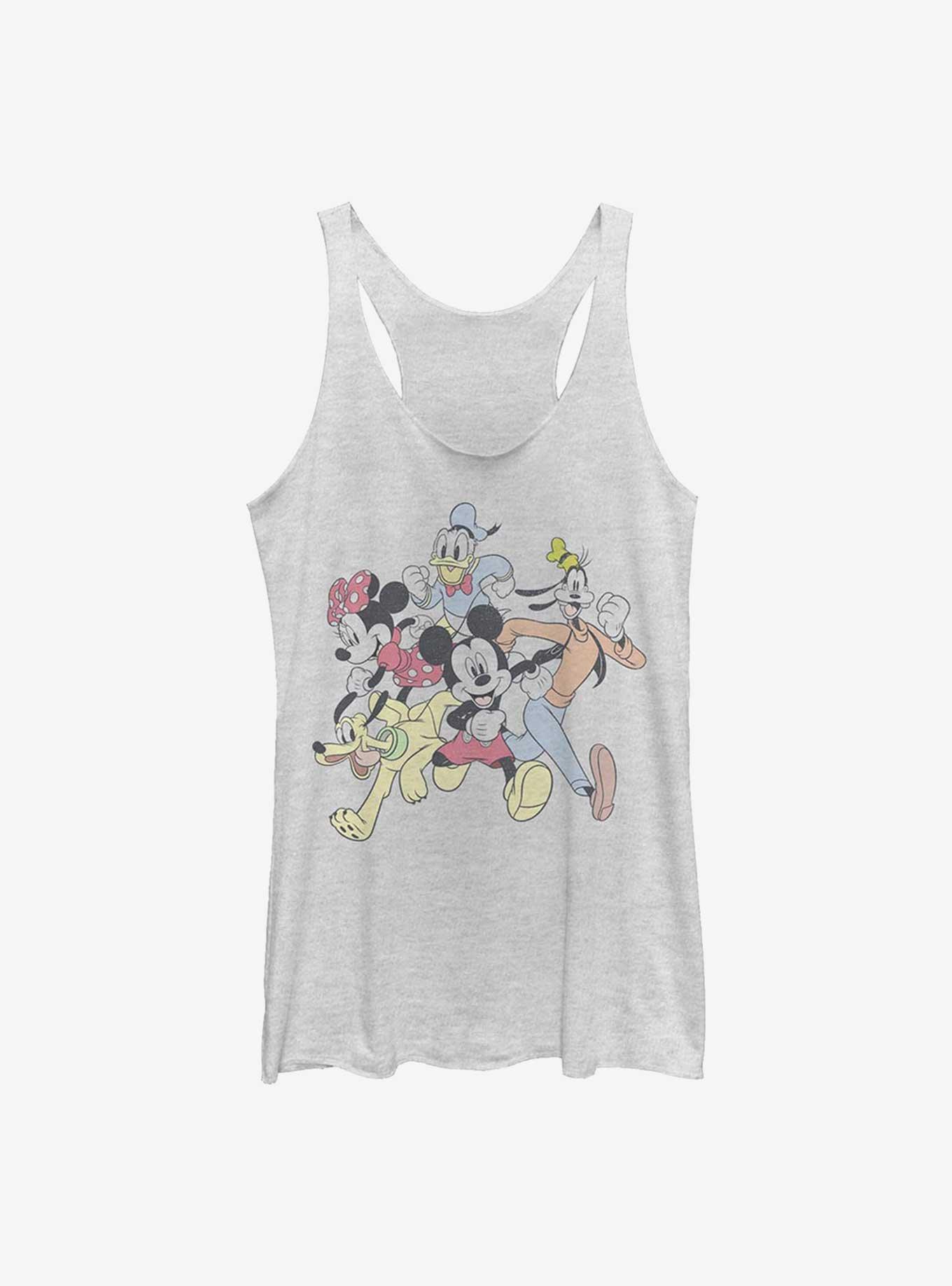 Disney Mickey Mouse Group Run Womens Tank Top, WHITE HTR, hi-res view 1