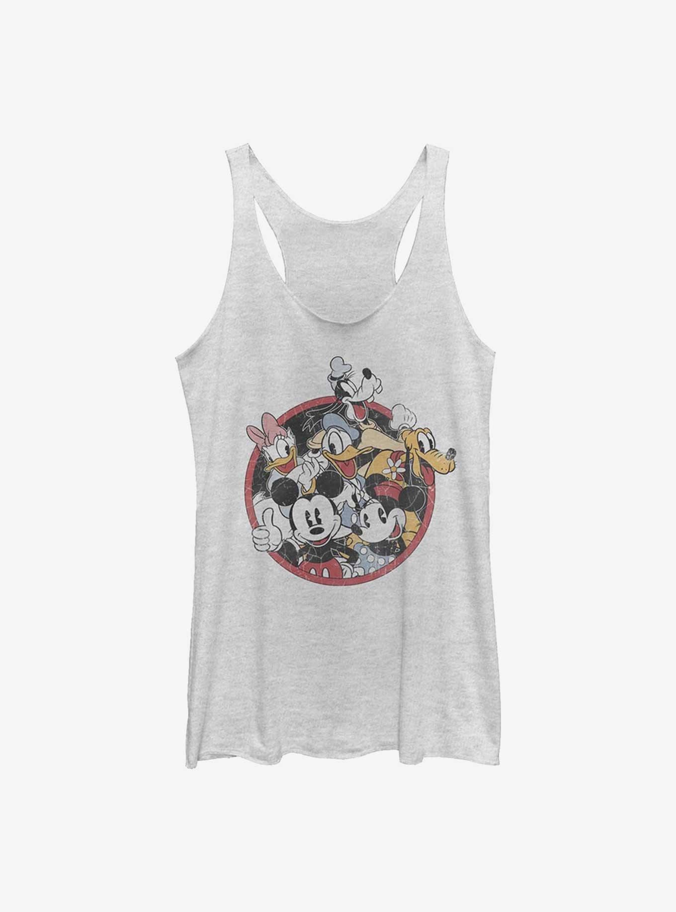 Disney Mickey Mouse Retro Group Womens Tank Top, WHITE HTR, hi-res