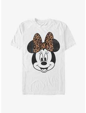 Disney Minnie Mouse Face Leopard Bow T-Shirt, , hi-res