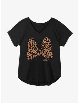 Disney Minnie Mouse Animal Print Bow Womens T-Shirt Plus Size, , hi-res
