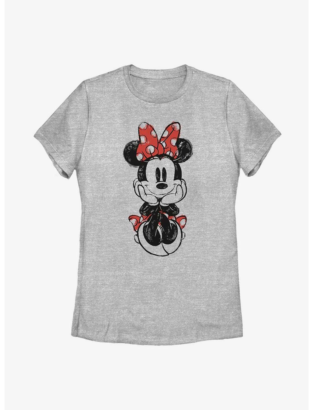 Disney Minnie Mouse Sitting Sketch Womens T-Shirt, ATH HTR, hi-res