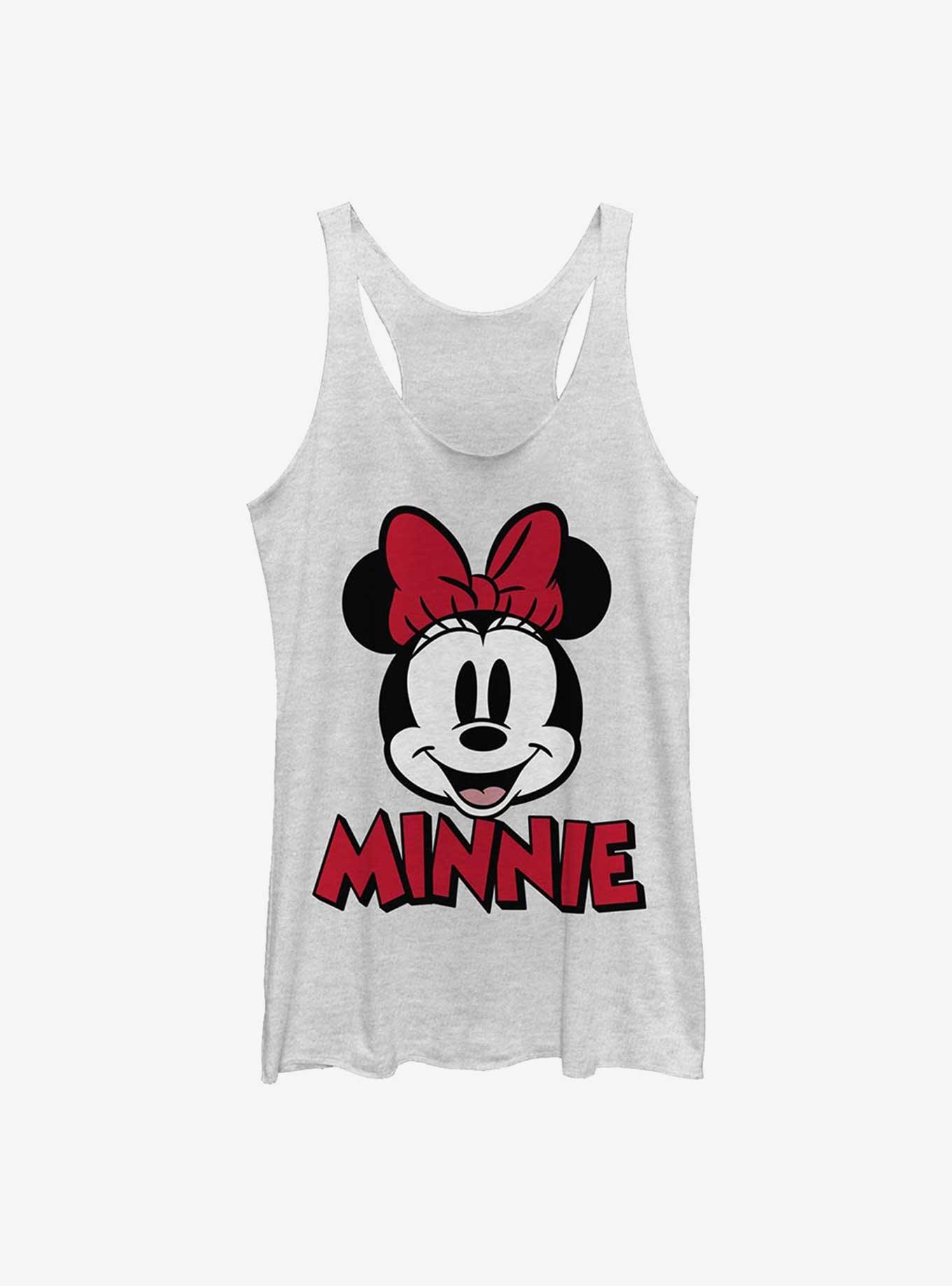 Disney Minnie Mouse Chenille Patch Womens Tank Top, WHITE HTR, hi-res