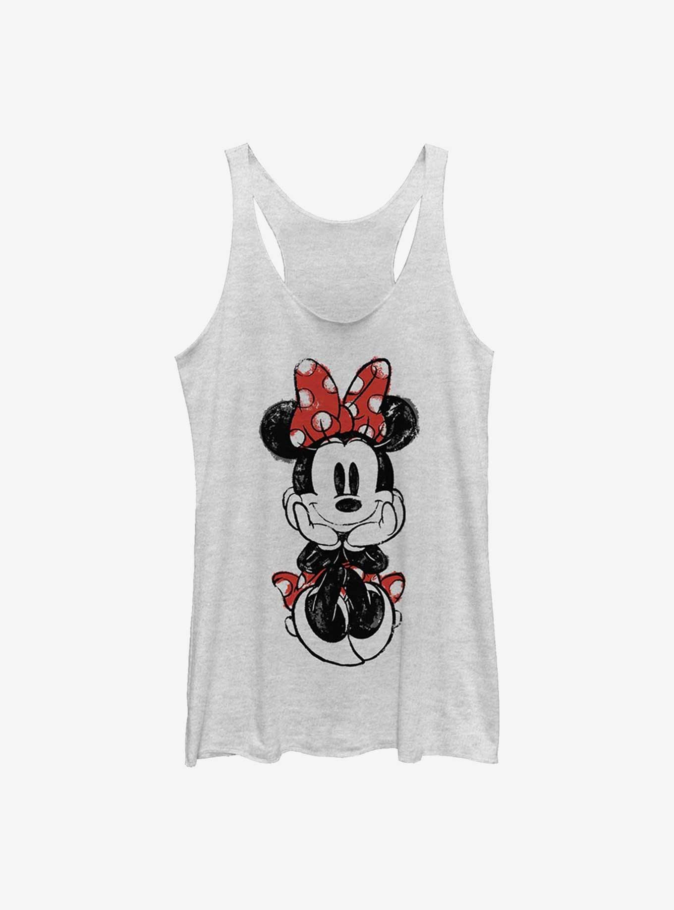 Disney Minnie Mouse Sitting Sketch Womens Tank Top, , hi-res
