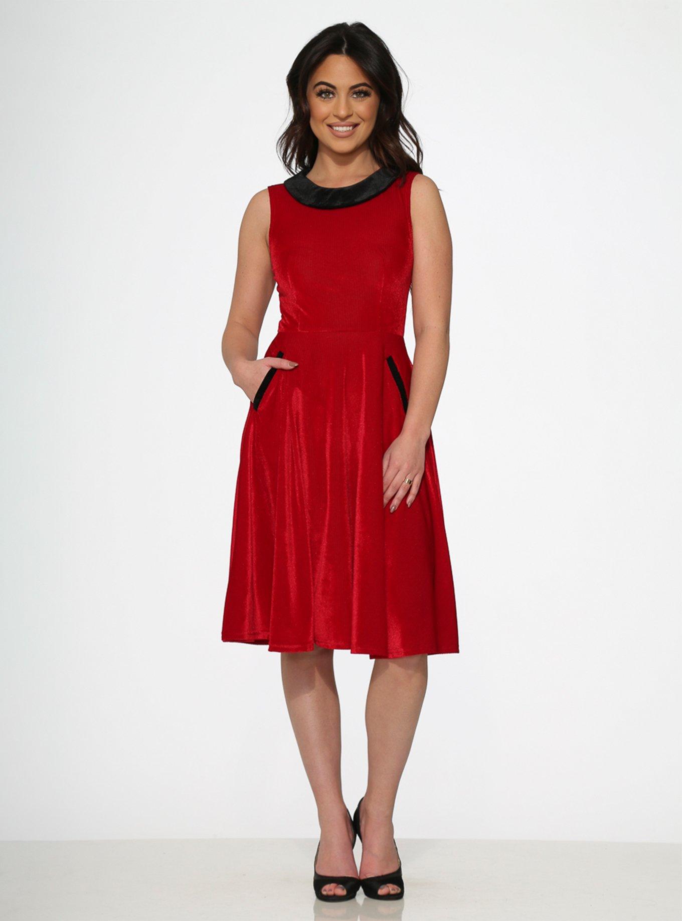 Red Kurtroy Dress, RED, hi-res
