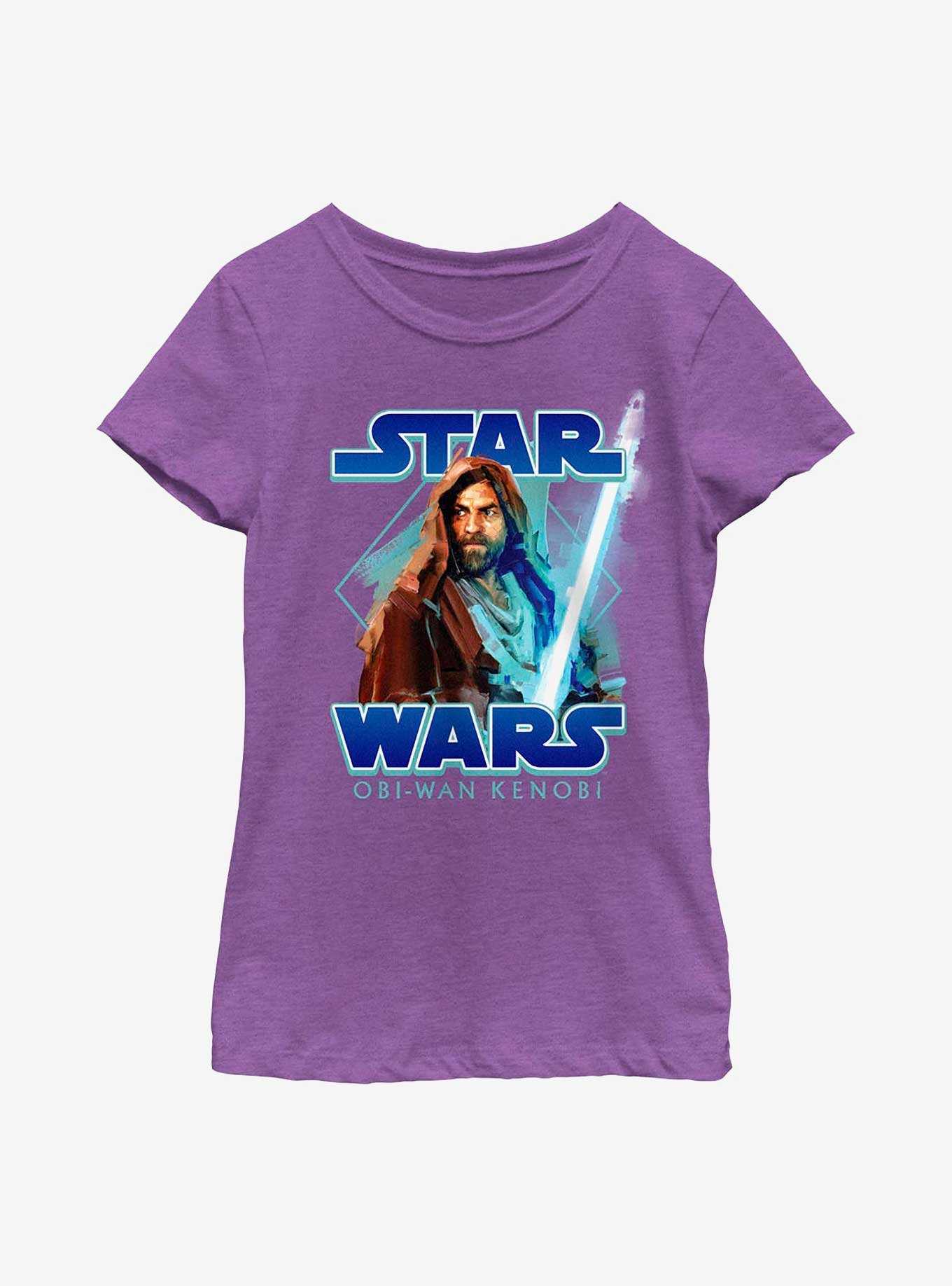 Star Wars Obi-Wan Kenobi Painterly With Logo Youth Girls T-Shirt, , hi-res
