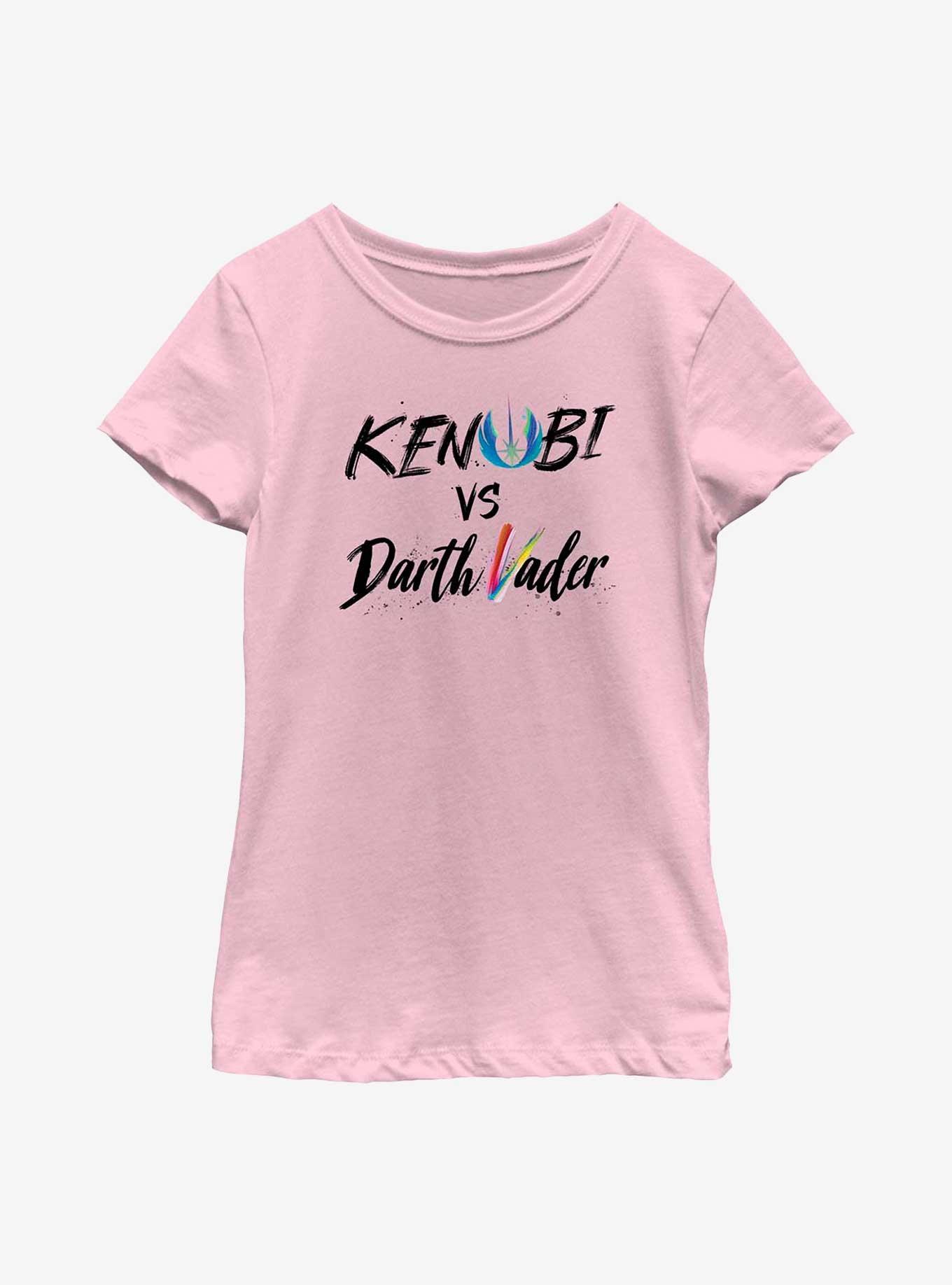 Star Wars Obi-Wan Kenobi Vader Lettering Youth Girls T-Shirt, , hi-res