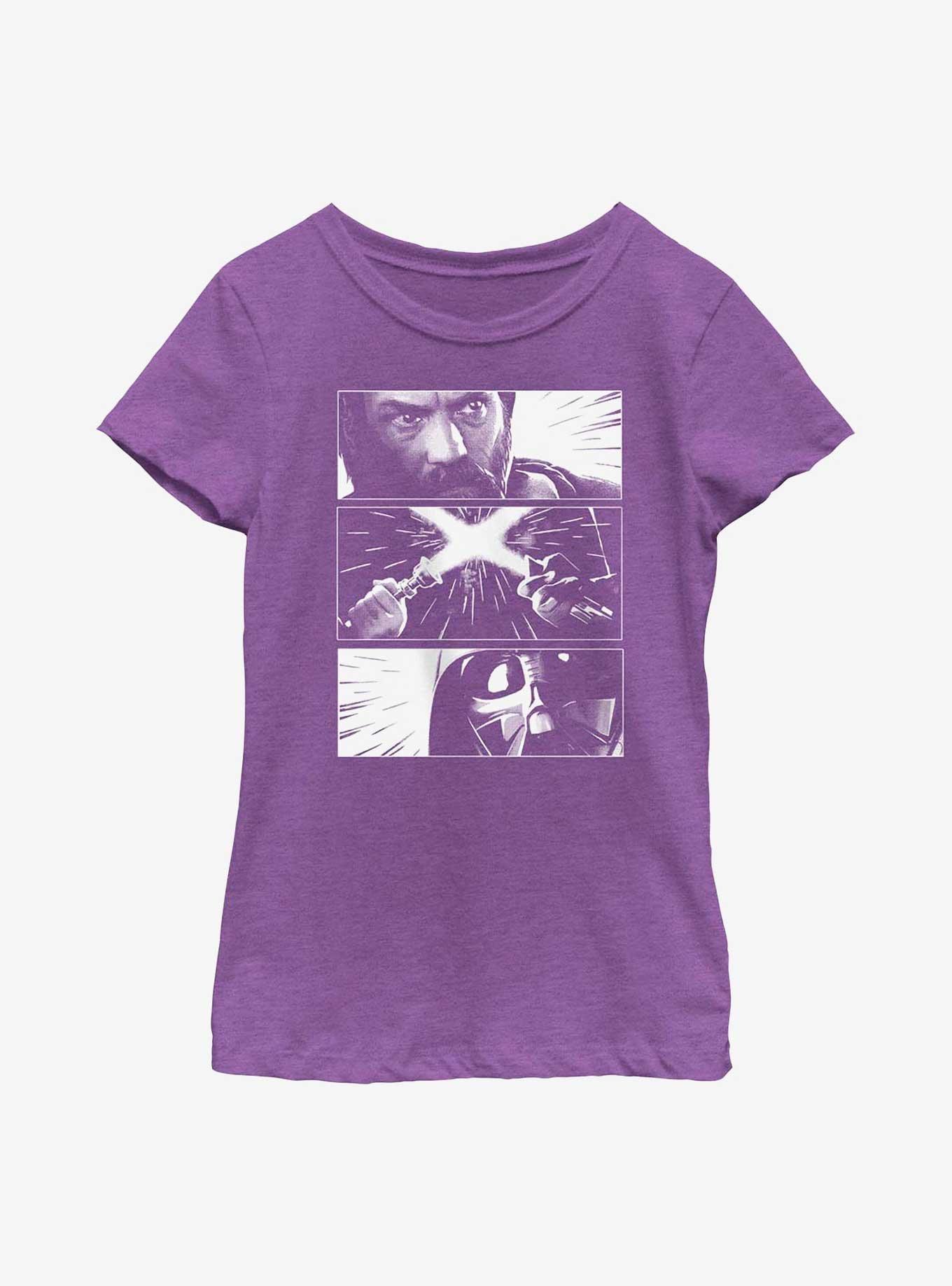 Star Wars Obi-Wan Kenobi Vader Panels Youth Girls T-Shirt