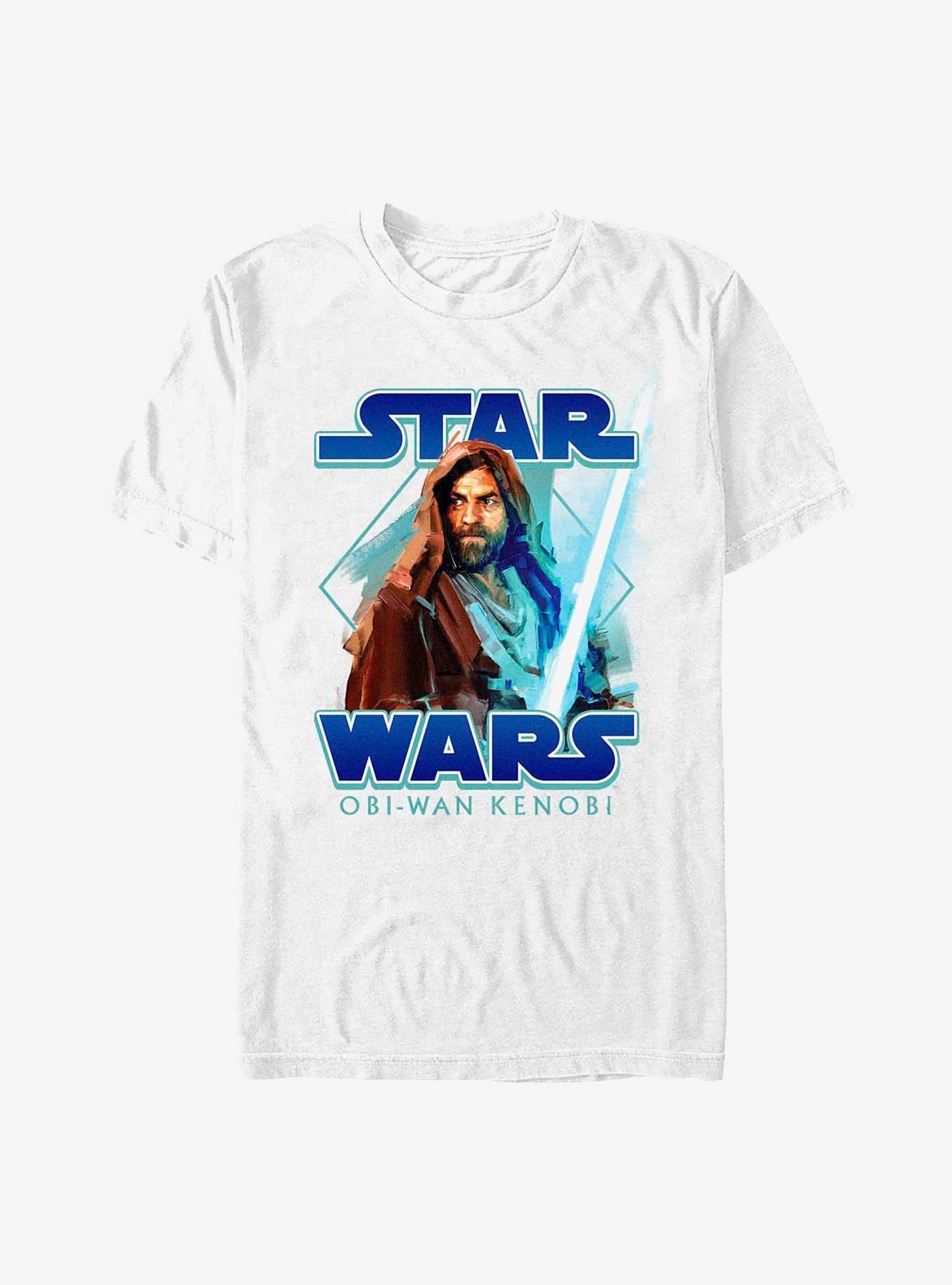 Star Wars Obi-Wan Kenobi Painterly With Logo T-Shirt, WHITE, hi-res