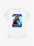 Star Wars Obi-Wan Kenobi Painterly With Logo Womens T-Shirt, WHITE, hi-res