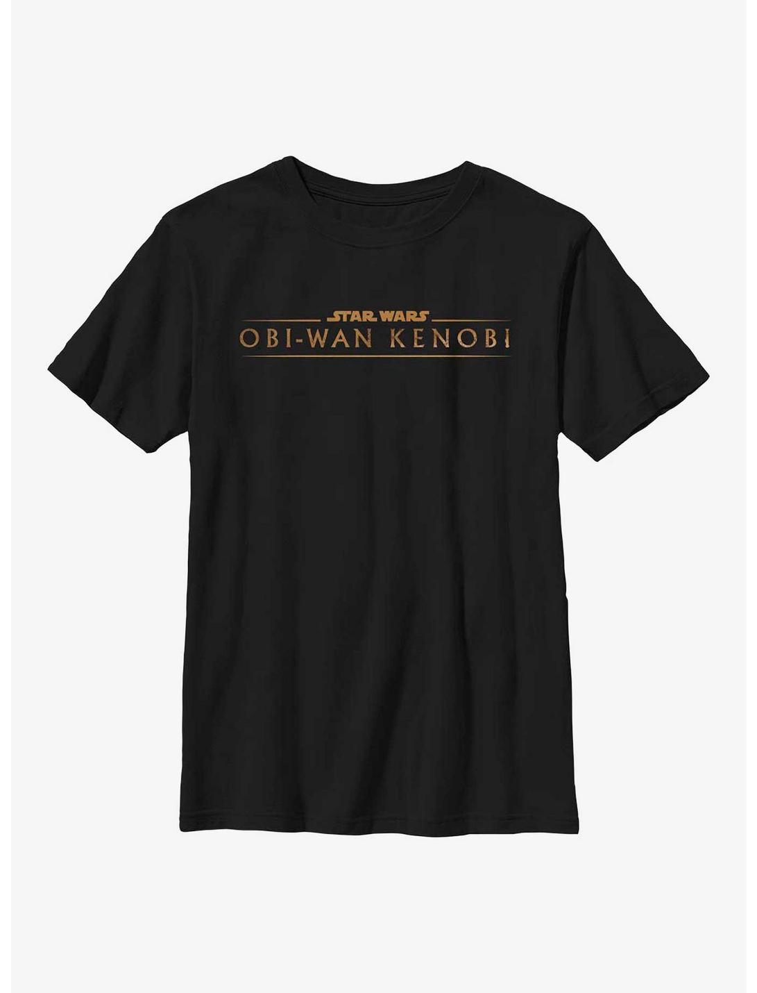 Star Wars Obi-Wan Kenobi Gold Logo Youth T-Shirt, BLACK, hi-res