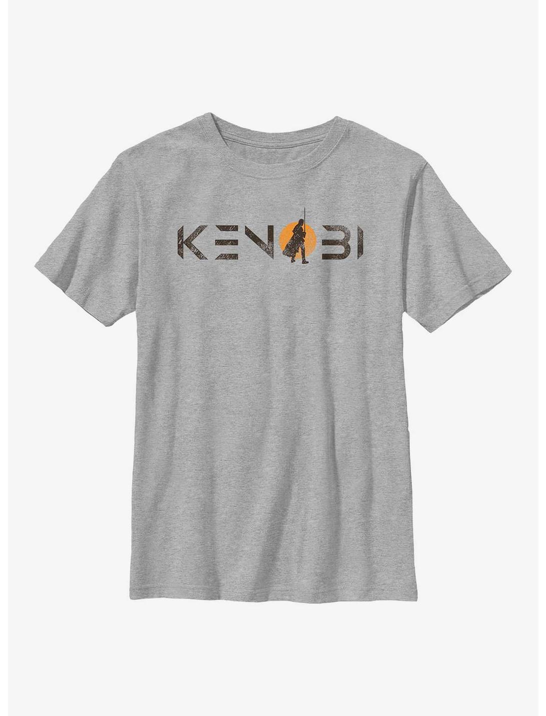 Star Wars Obi-Wan Kenobi Single Sun Logo Youth T-Shirt, ATH HTR, hi-res