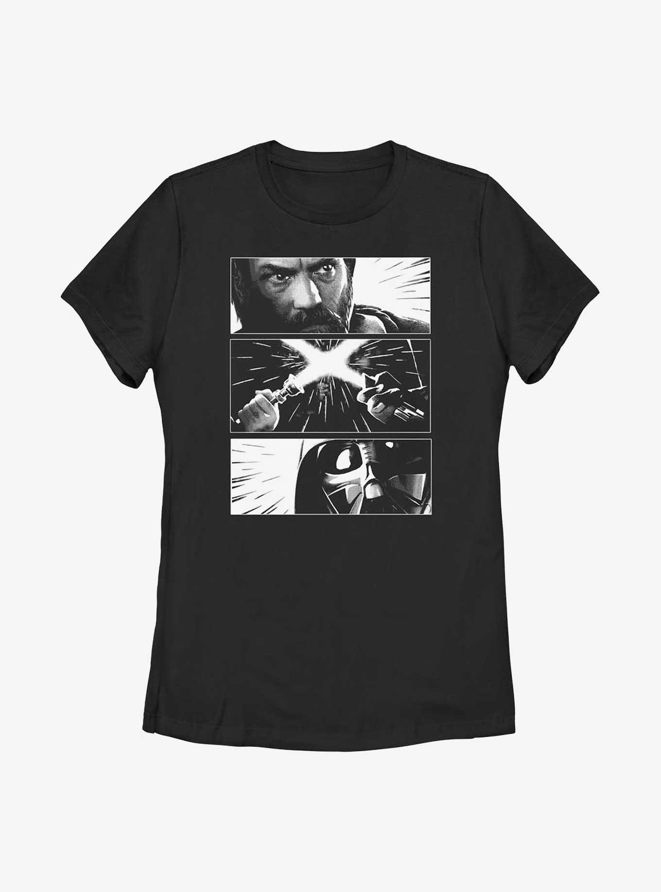 Star Wars Obi-Wan Kenobi Vader Panels Womens T-Shirt, BLACK, hi-res