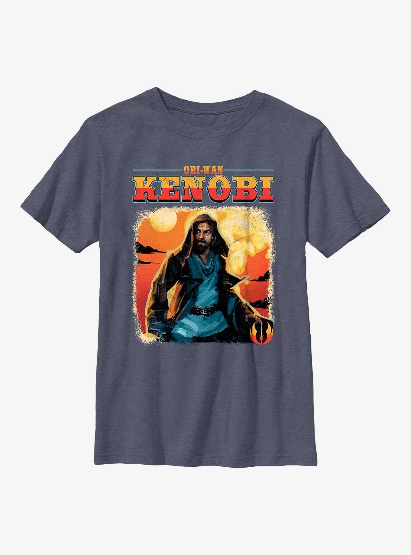 Star Wars Obi-Wan Kenobi Western Obi-Wan Youth T-Shirt, NAVY HTR, hi-res