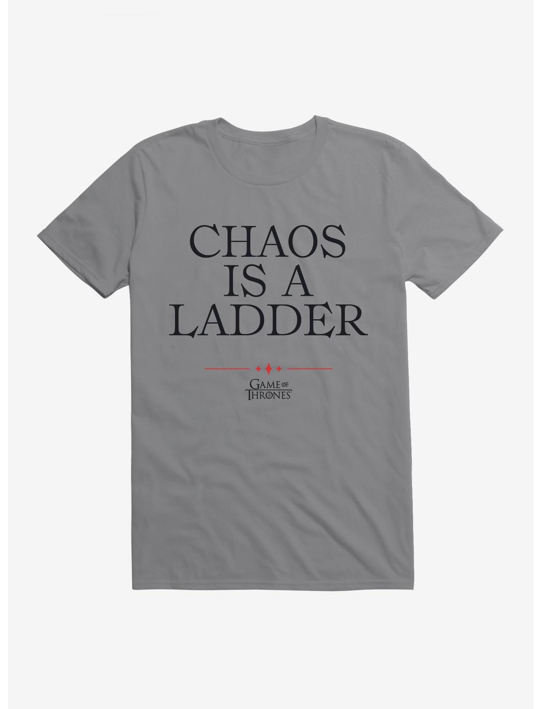 Game Of Thrones Quote Chaos Is A Ladder T-Shirt, STORM GREY, hi-res