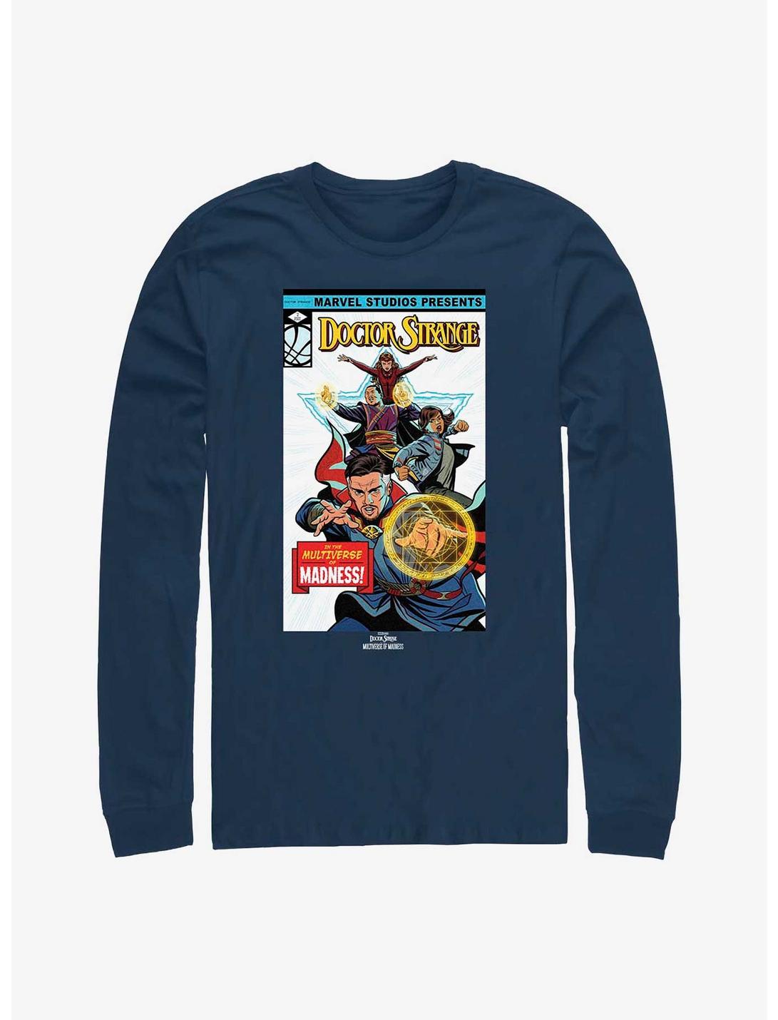 Marvel Doctor Strange In The Multiverse Of Madness Classic Comic Cover Long-Sleeve T-Shirt, NAVY, hi-res