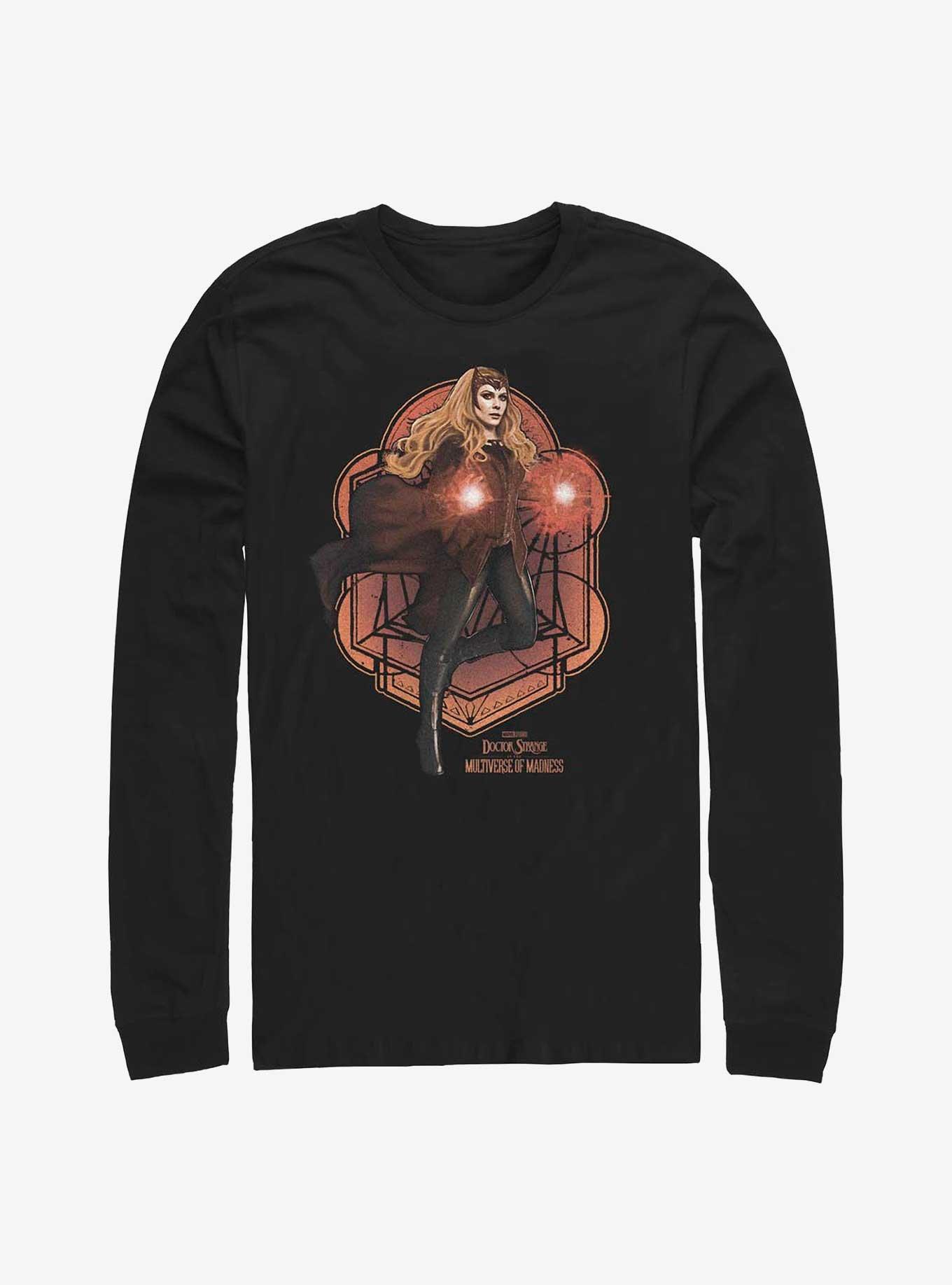 Marvel Doctor Strange In The Multiverse Of Madness Wanda Scarlet Witch Mandala Long-Sleeve T-Shirt, BLACK, hi-res