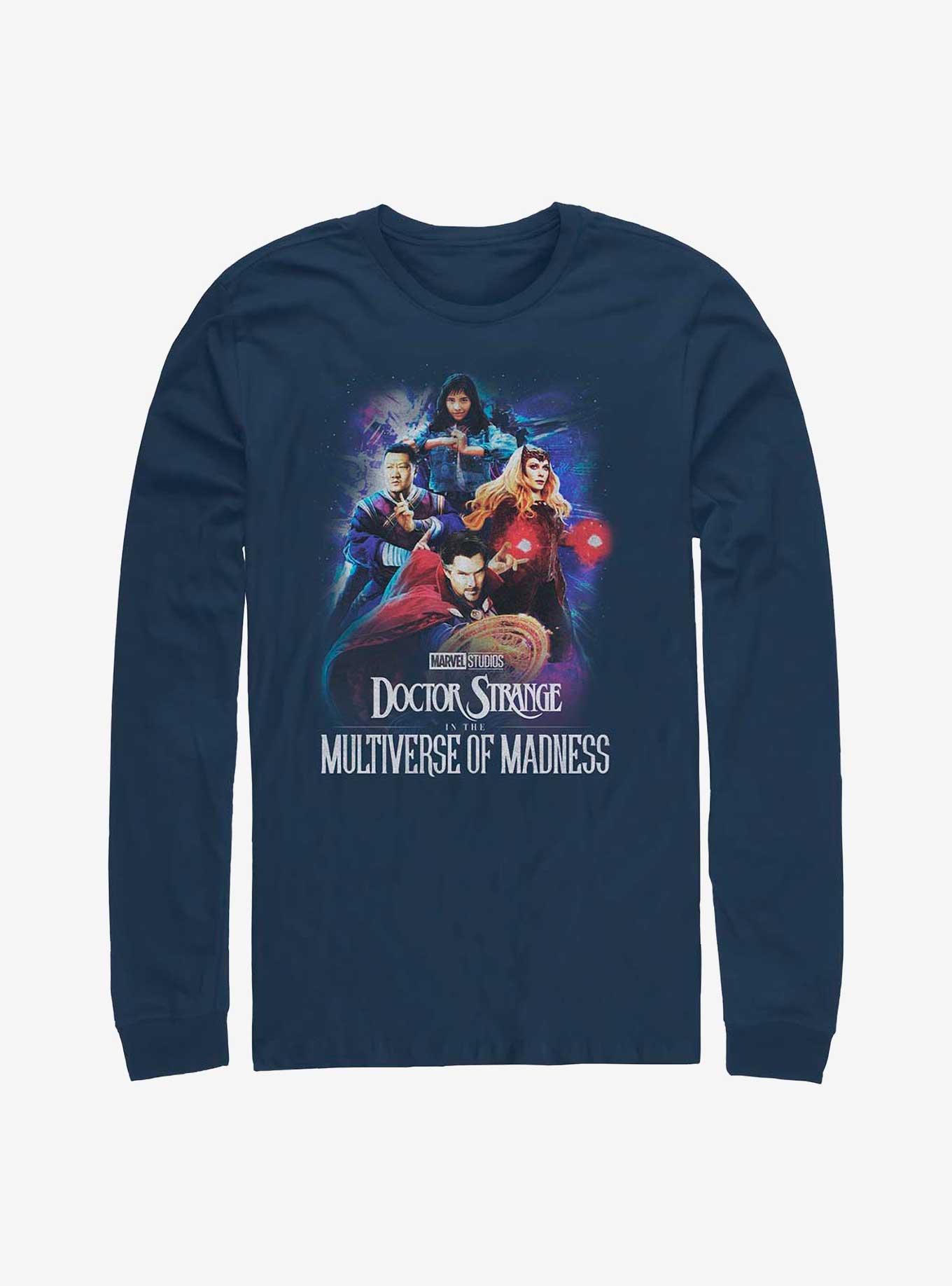 Marvel Doctor Strange In The Multiverse Of Madness Poster Group Long-Sleeve T-Shirt, NAVY, hi-res