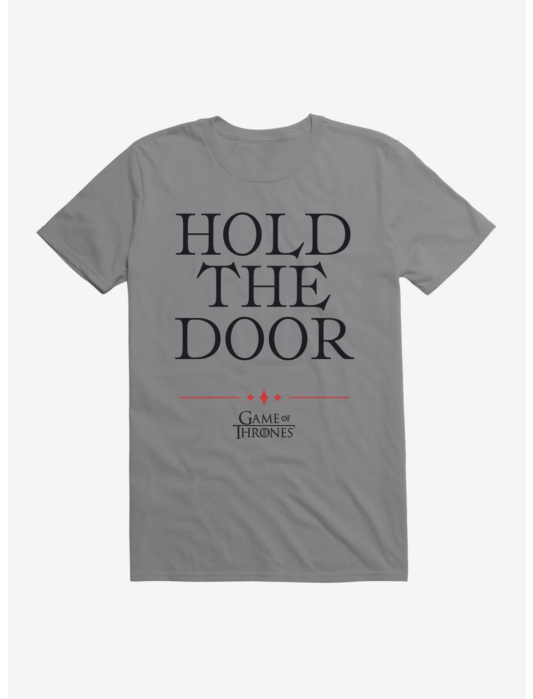 Game Of Thrones Quote Hodor Hold The Door T-Shirt, STORM GREY, hi-res