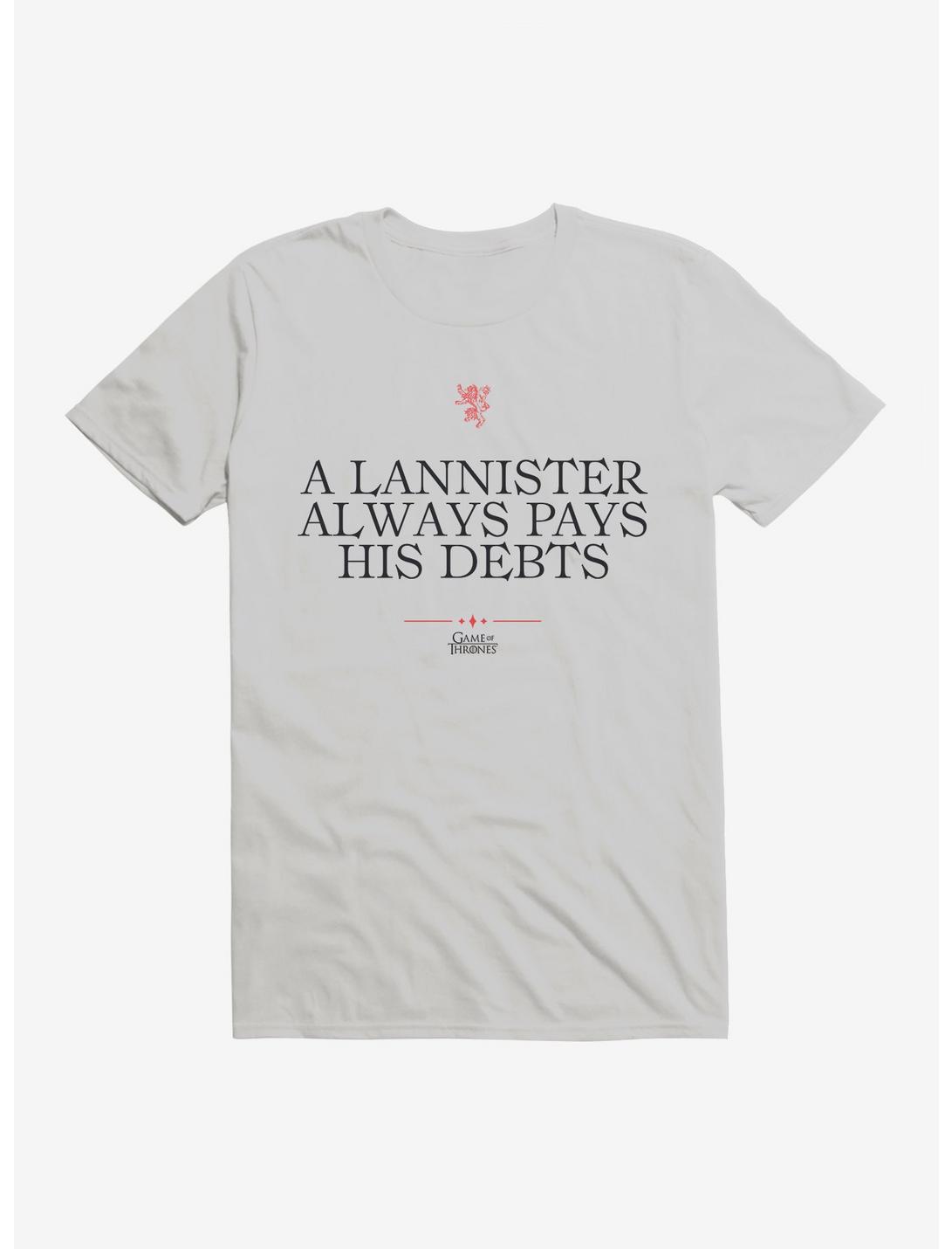 Game Of Thrones Quote Lannister Always Pays His Debts T-Shirt, , hi-res