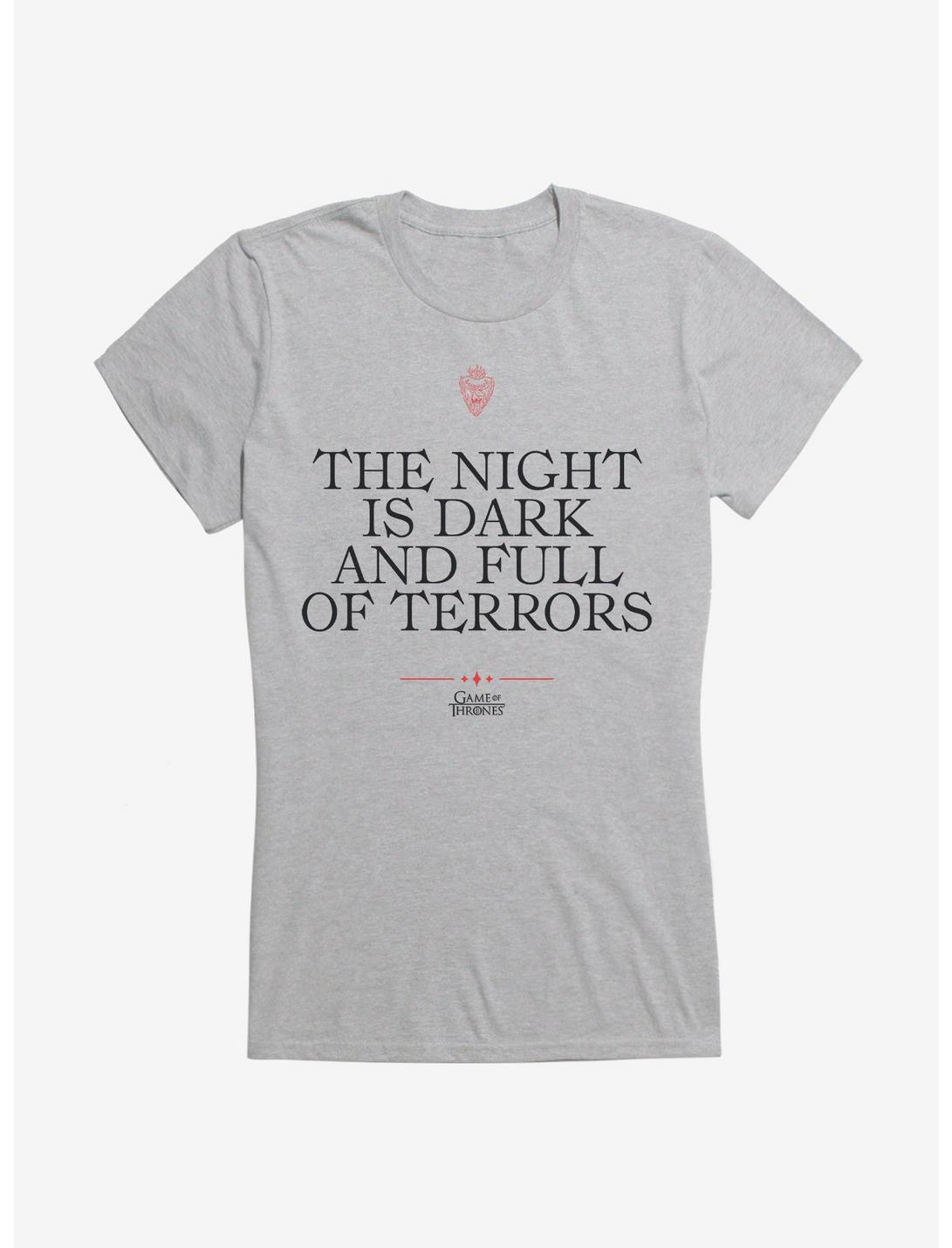 Game Of Thrones Quote Night Is Dark Full Of Terrors Girls T-Shirt, , hi-res