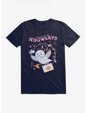 Harry Potter Hedwig Letter From Hogwarts T-Shirt, NAVY, hi-res