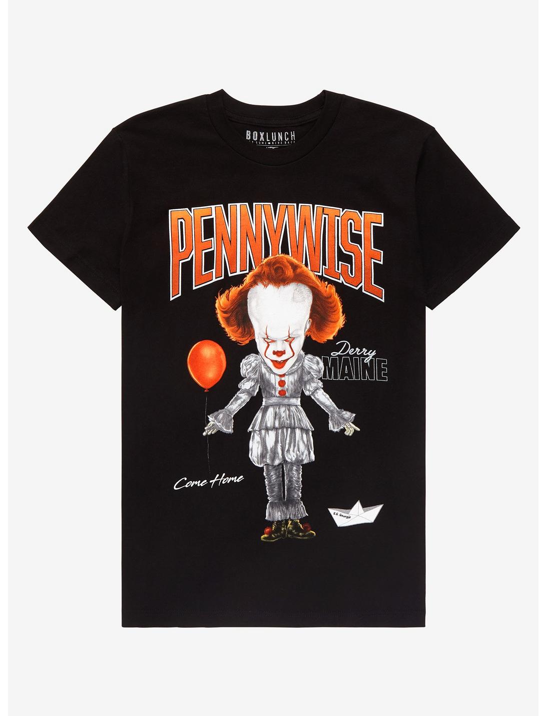 It Pennywise Caricature T-Shirt - BoxLunch Exclusive, BLACK, hi-res