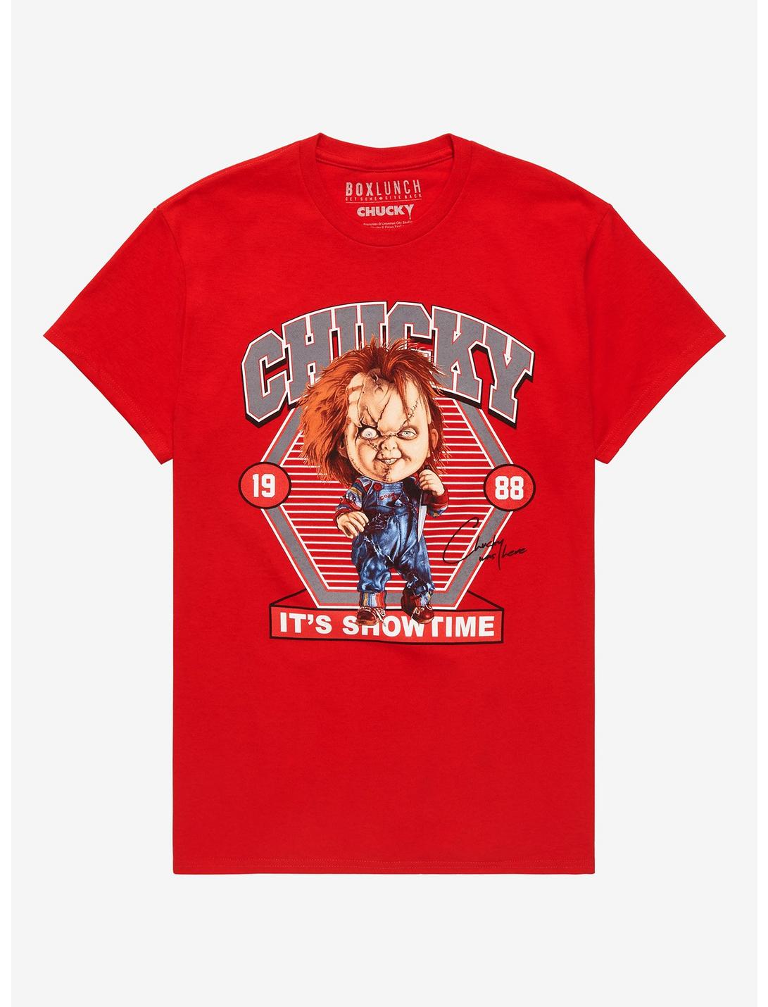 Child's Play Chucky Baseball Caricature T-Shirt - BoxLunch Exclusive, RED, hi-res
