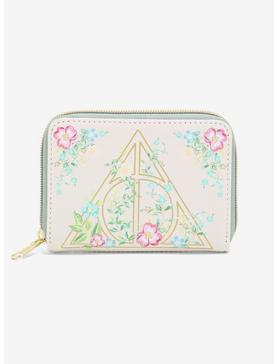 Loungefly Harry Potter Deathly Hallows Floral Mini Zipper Wallet, , hi-res
