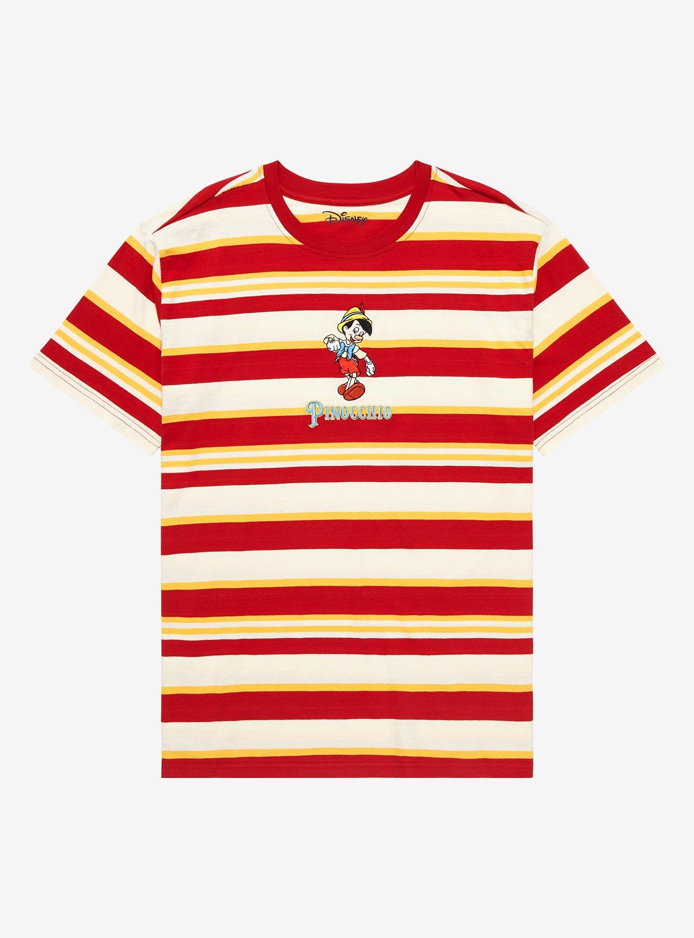 Disney Pinocchio Striped T-Shirt - BoxLunch Exclusive, RED, hi-res