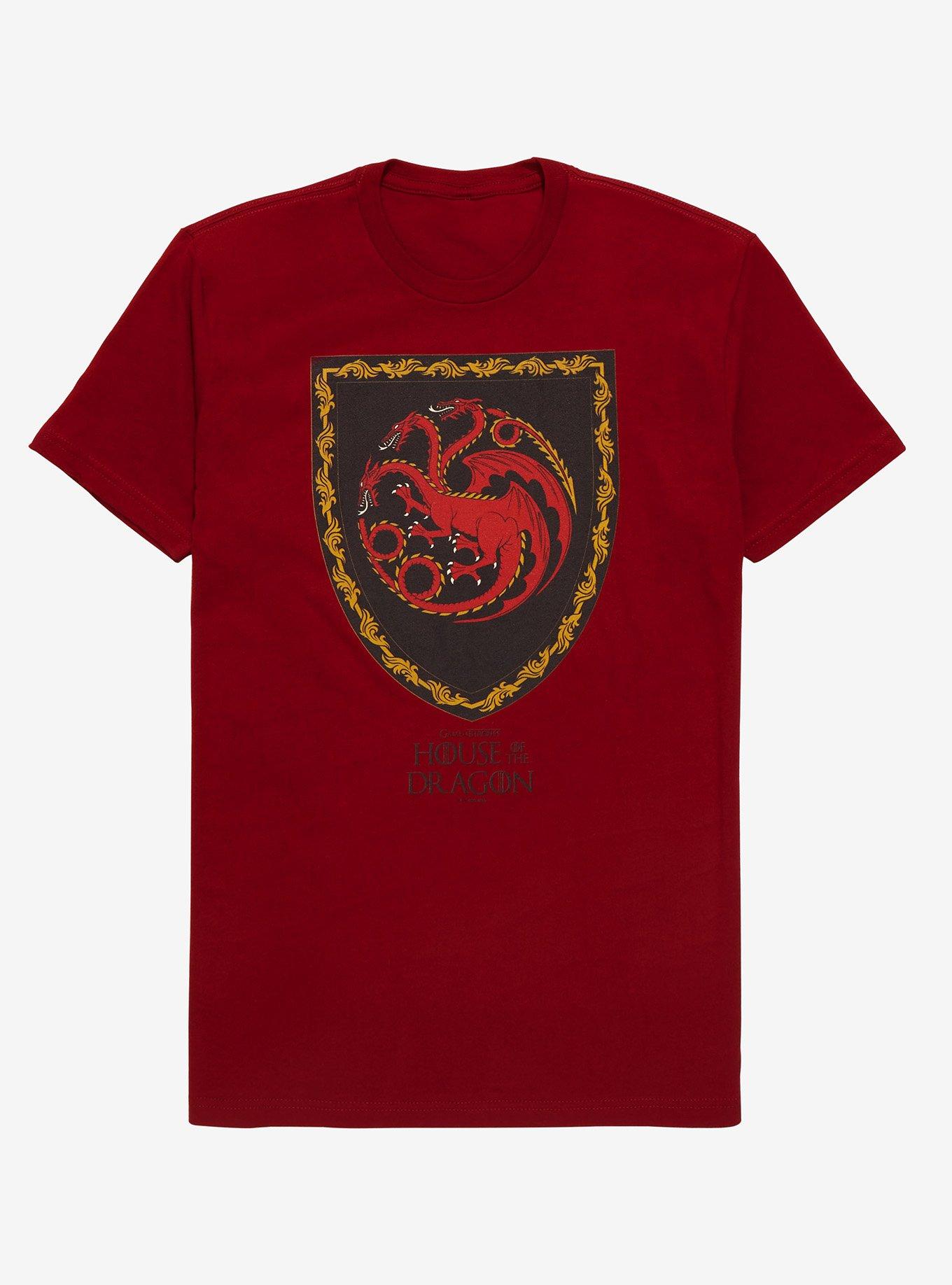 Game of Thrones House of the Dragon Crest T-Shirt - BoxLunch Exclusive, CARDINAL, hi-res
