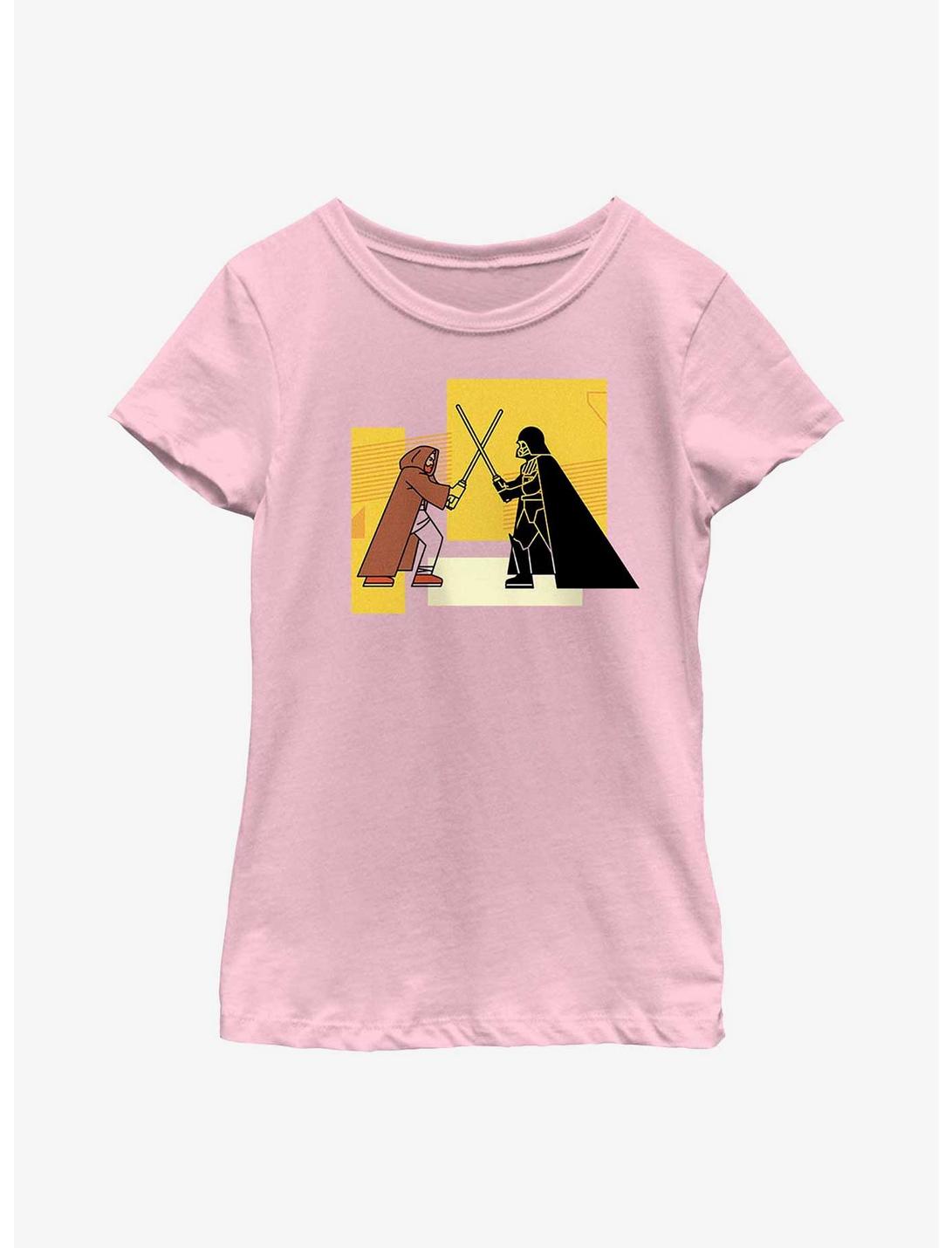 Star Wars Obi-Wan Kenobi Blocky Vader Vs Obi-Wan Youth Girls T-Shirt, PINK, hi-res