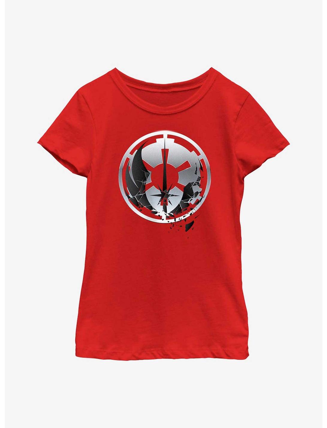 Star Wars Obi-Wan Kenobi Jedi To Empire Logo Youth Girls T-Shirt, RED, hi-res