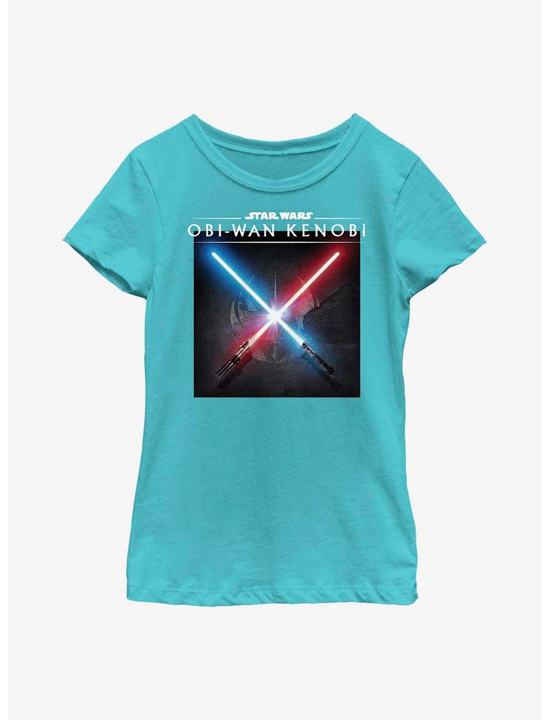 Star Wars Obi-Wan Kenobi Light Saber Clash Youth Girls T-Shirt, TAHI BLUE, hi-res
