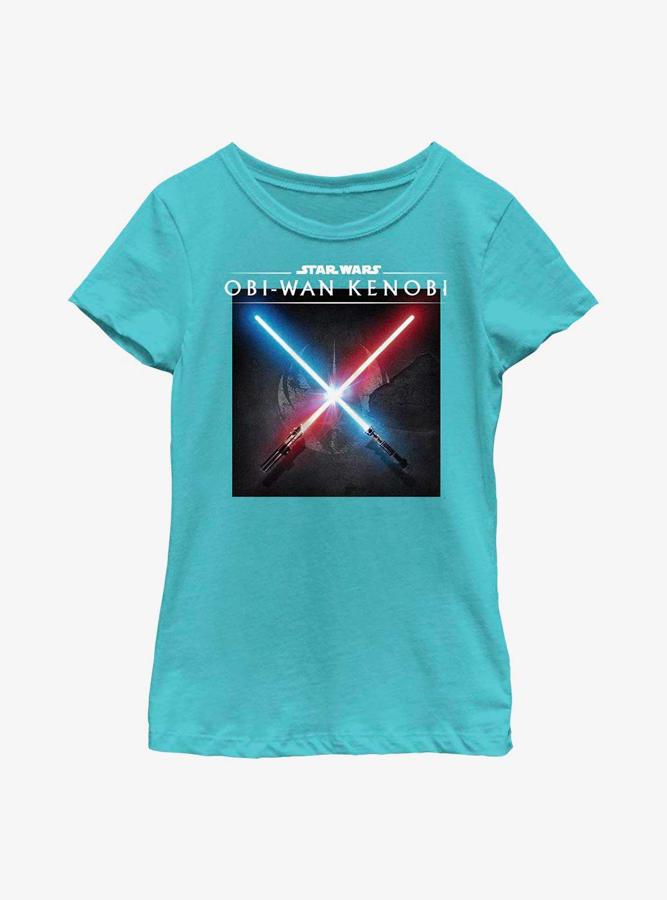 Star Wars Obi-Wan Kenobi Light Saber Clash Youth Girls T-Shirt, , hi-res