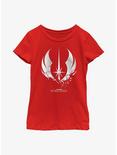Star Wars Obi-Wan Kenobi Shattered Jedi Logo Youth Girls T-Shirt, RED, hi-res