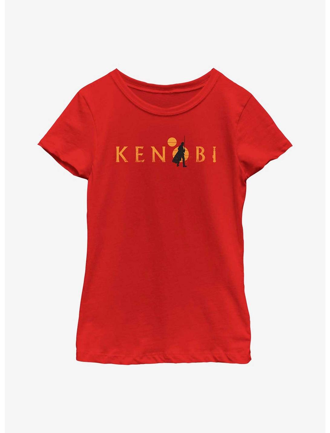 Star Wars Obi-Wan Kenobi Two Suns Logo Youth Girls T-Shirt, RED, hi-res
