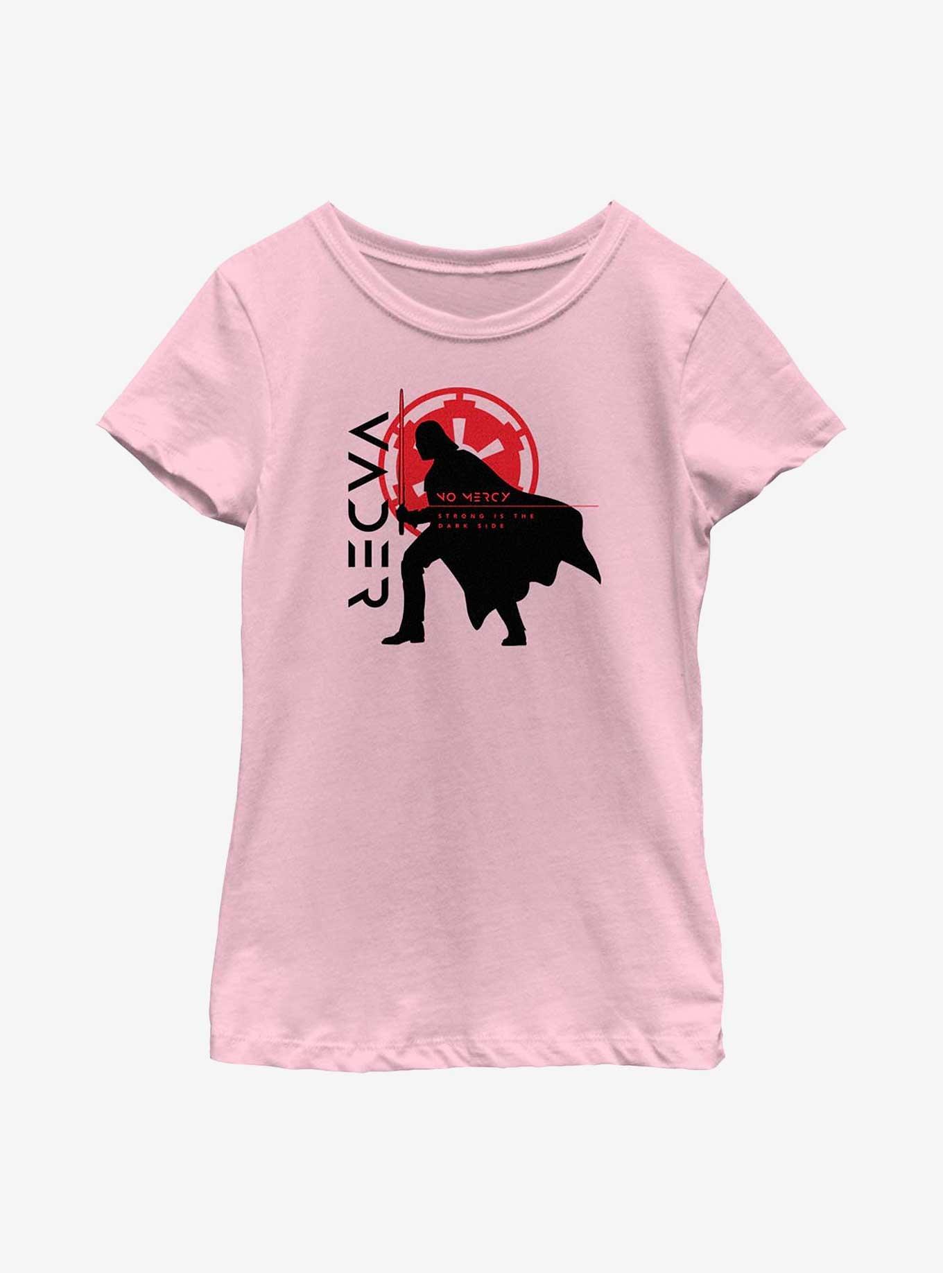 Star Wars Obi-Wan Kenobi Vader Silhouette Youth Girls T-Shirt, PINK, hi-res